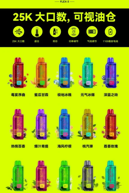 KEYSTONE FLEX-3 25,000口拋棄式｜免充電免換彈・台灣現貨
